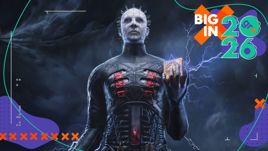 Hellraiser: Revival has such sights to show you, but "most of them pretty visceral and gruesome" Key art from Cliver Barker's Hellraiser: Revival showing Pinhead holding the Genesis Configuration while lightning crackles from it against a background of dark smog, cropped for a header image with the GamesRadar+ Big in 2026 frame