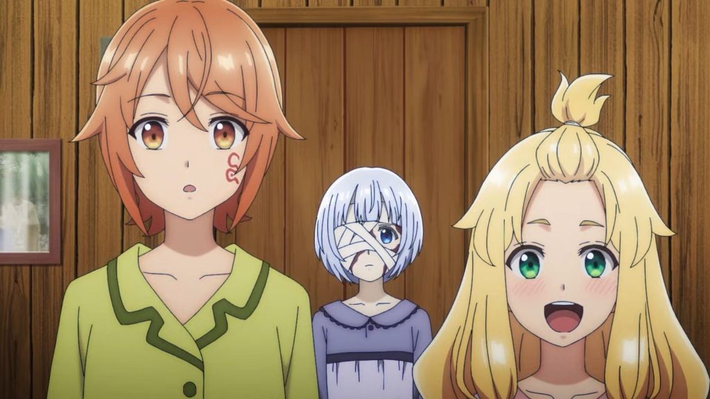 One of my guilty pleasure dark fantasy novels got an anime this season, and it's already better than the fantasy slop we get nowadays Roll Over and Die anime still of three girls