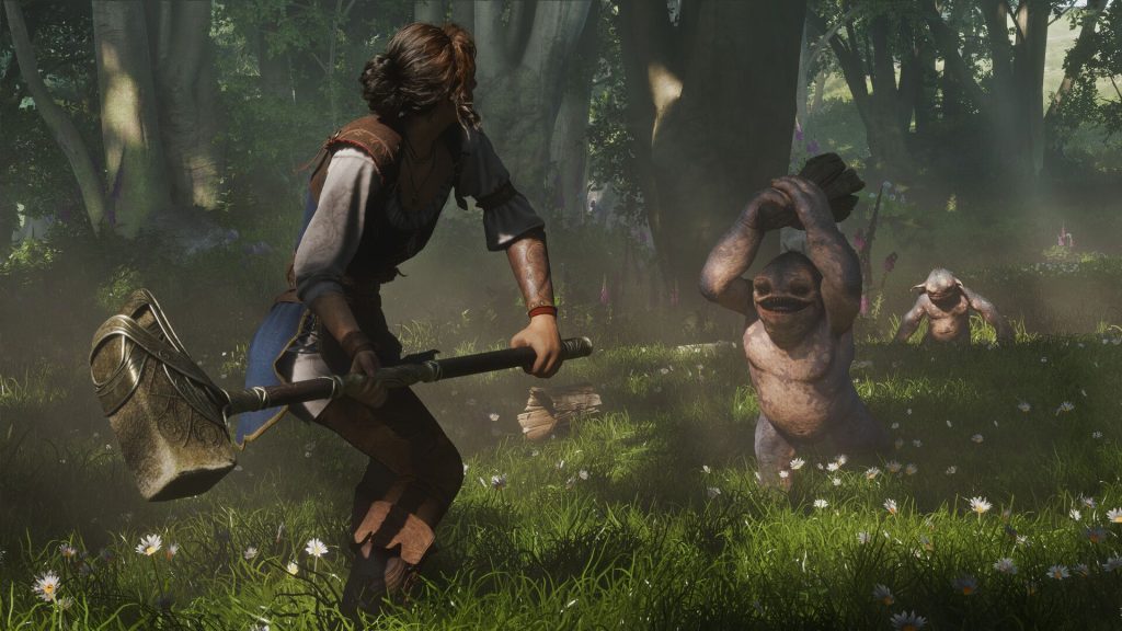 A character battles a goblin in Fable 4