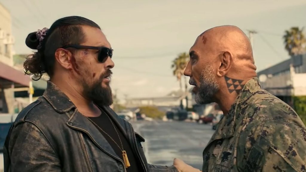 The director of one of DC's most underrated movies is bringing Jason Momoa and Dave Bautista to fight off the Yakuza in this over-the-top trailer Dave Bautista and Jason Momoa arguing in character in The Wrecking Crew