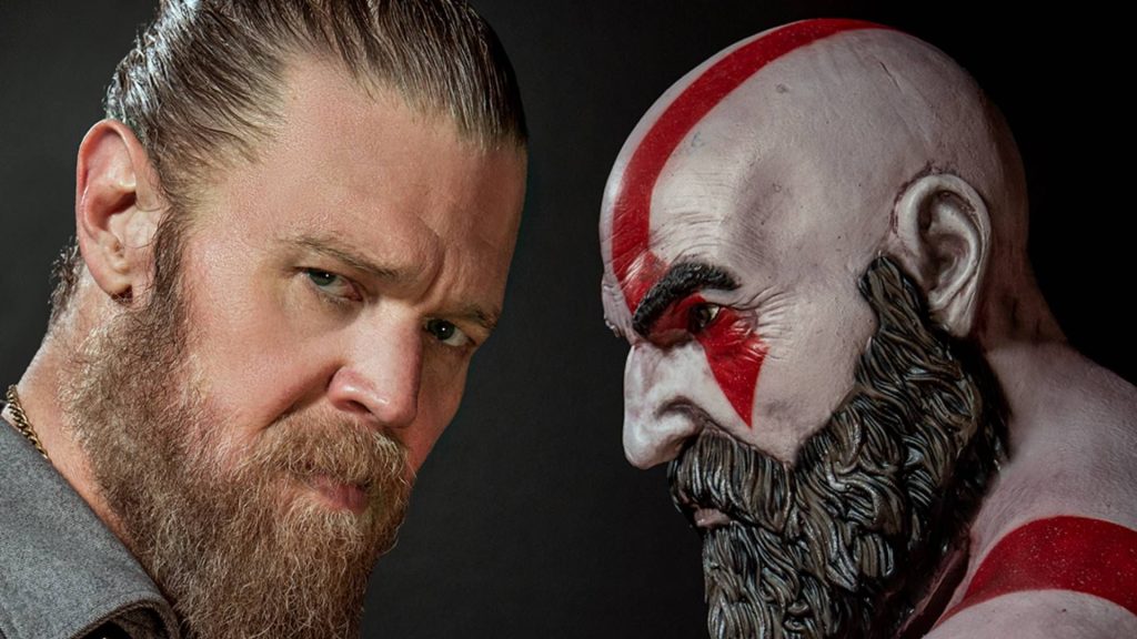 God of War TV show Kratos actor says he's "grateful to pick up the axe" Ryan Hurst opposite a render of Kratos from God of War