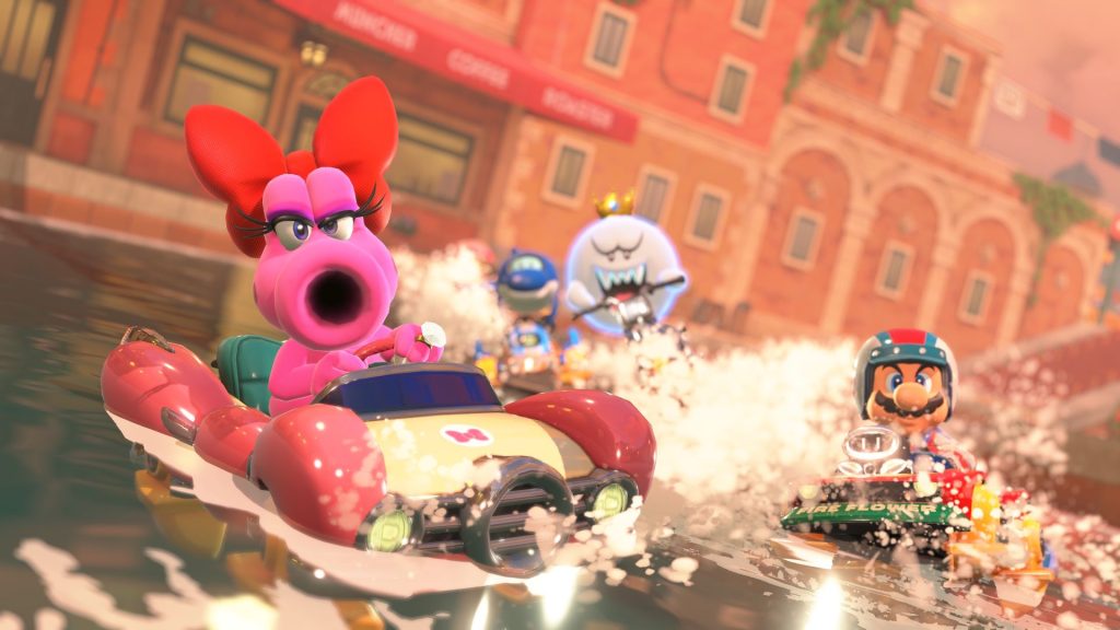 Mario Kart World screenshot featuring Birdo