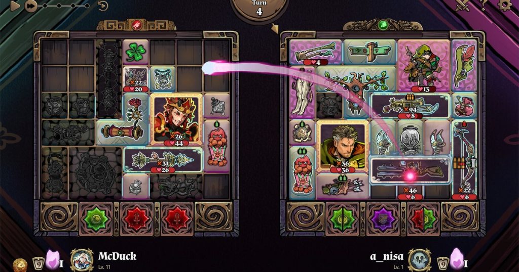 Turnbound is a lovely plinky mixture of autobattler and inventory Tetris, where play order is decided by a cat's bum Turnbound is a lovely plinky mixture of autobattler and inventory Tetris, where play order is decided by a cat's bum