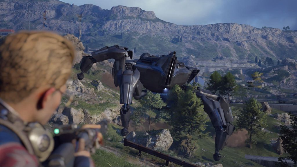 A player watches a Matriarch in Arc Raiders