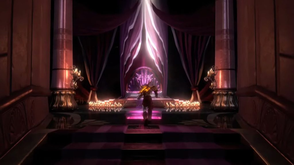 Kratos approaches Aphrodite's bedchamber in God of War 3