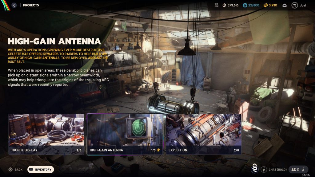 Arc Raiders High-Gain Antenna project materials and rewards