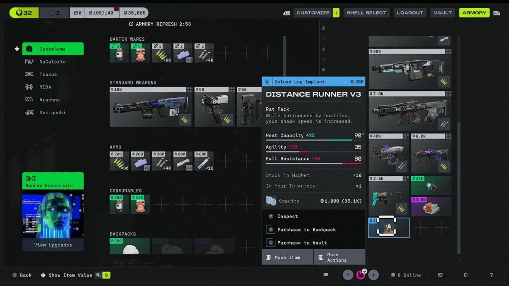 How to get Marathon Schemas and how to use them Marathon Schema distance runner implant in armory