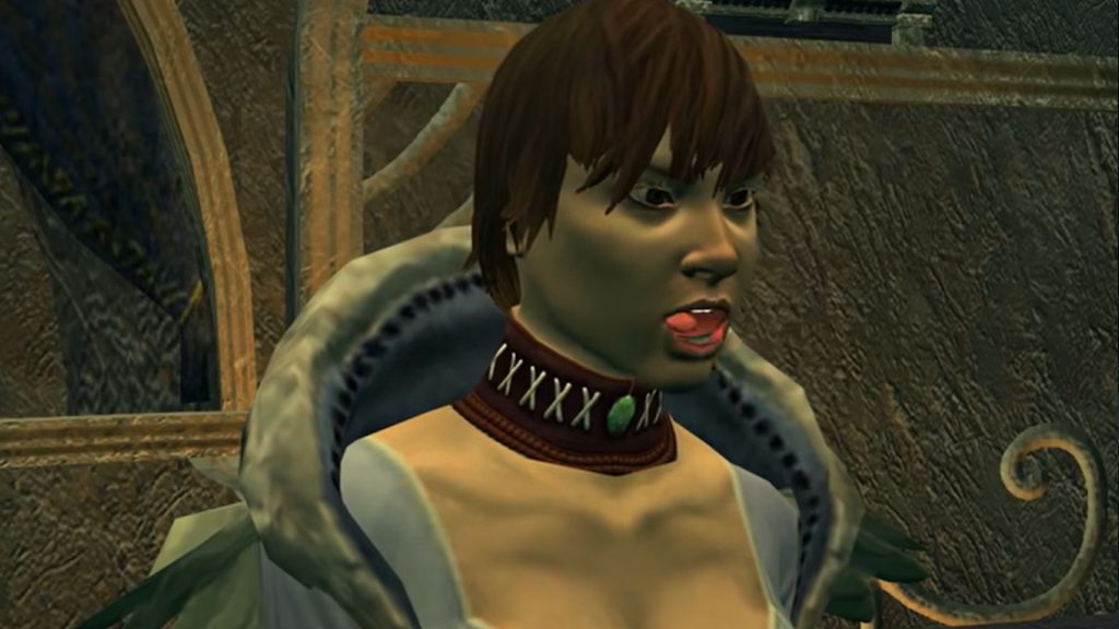 A lady looks shocked.