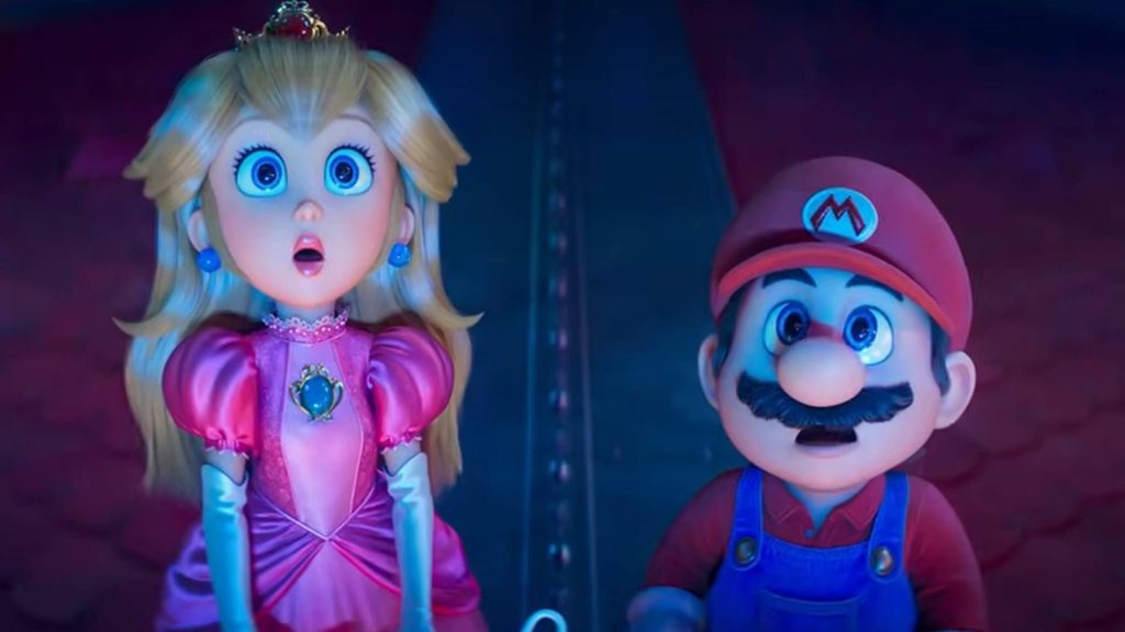 Princess Peach and Mario in The Super Mario Galaxy Movie