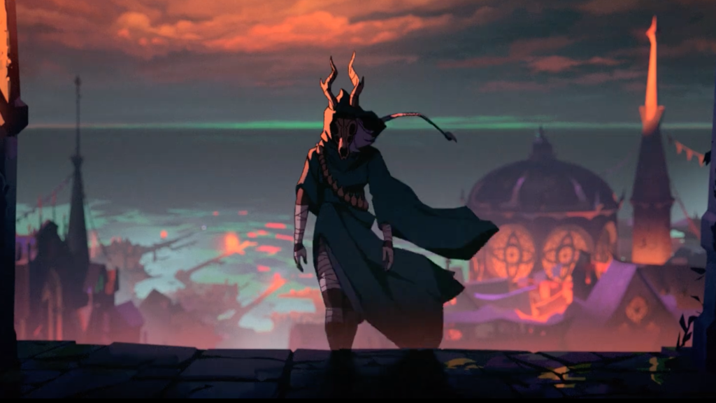 Wonderer heads to the Spire in a screenshot from Slay the Spire 2's animated reveal trailer