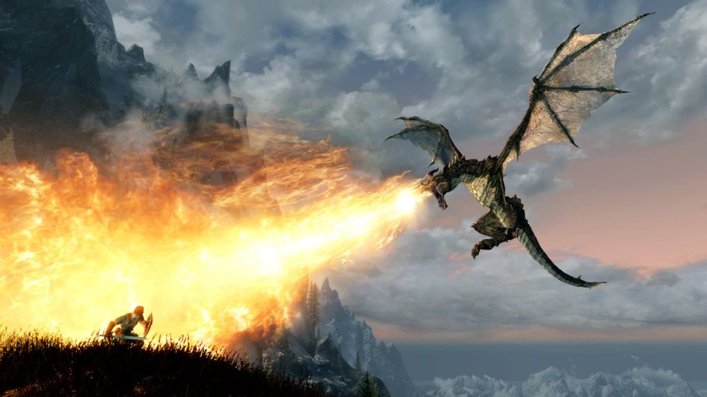 New Skyrim mod turns Bethesda's RPG into the "ultimate" MMO I've always wanted by transforming NPCs into real players A dragon blasts a man with a shield in Skyrim