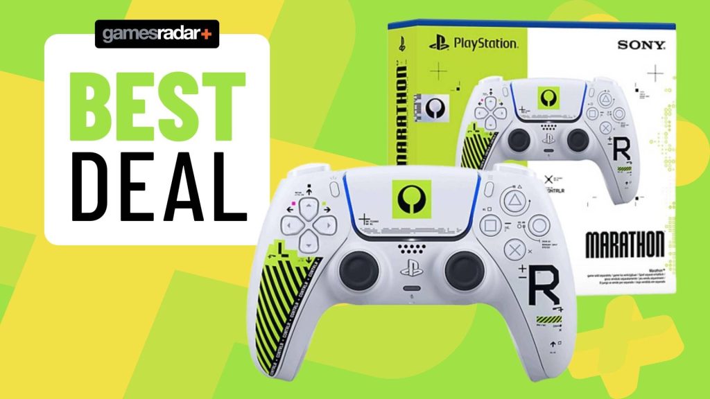 If you want a 007 First Light controller palate cleanser, the limited edition Marathon DualSense just received a rare discount Image of the official Marathon DualSense controller on a light green GamesRadar+ background.