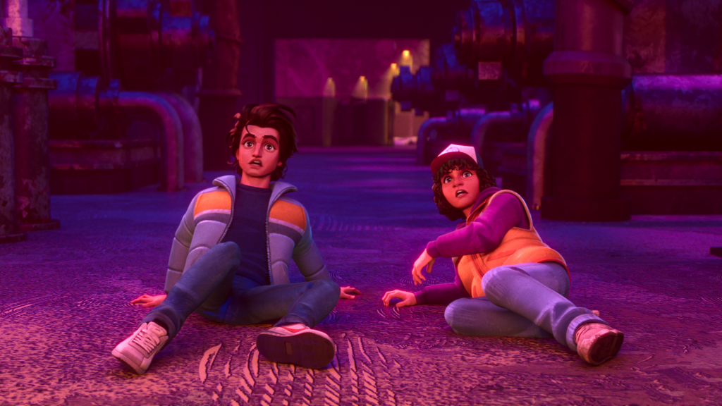 Early drafts of Stranger Things: Tales from '85 featured way more Steve, Hopper and the adults, but the creative team cut scenes to bring back the franchise's "youthful innocence" Steve and Dustin in Stranger Things: Tales from '85