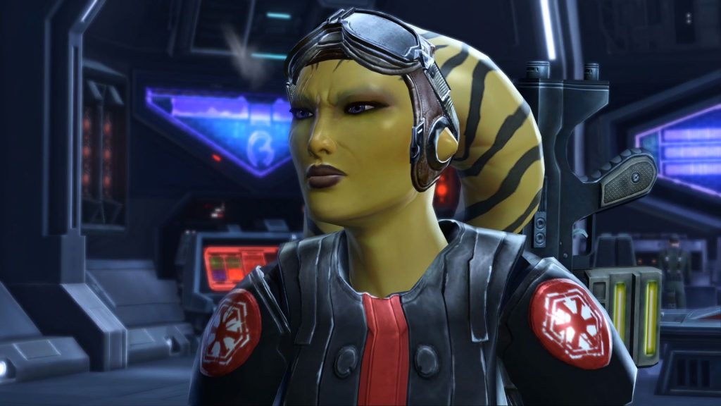 A Twi'lek woman in Star Wars the Old Republic, which is one of the playable races in the MMORPG