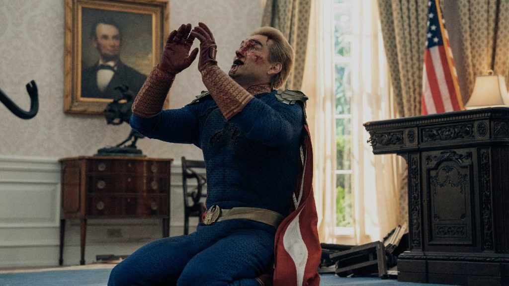 Antony Starr as Homelander in The Boys season 5 finale