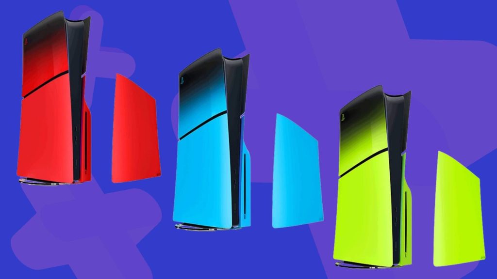 The sight of a scribbled on PS5 has made me more thankful than ever that console covers exist Image of official Sony PS5 console covers on a blue GamesRadar+ background.