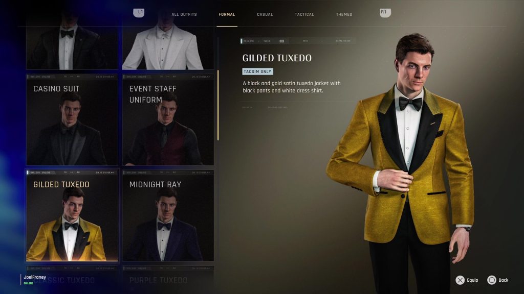 all Outfits in 007 First Light