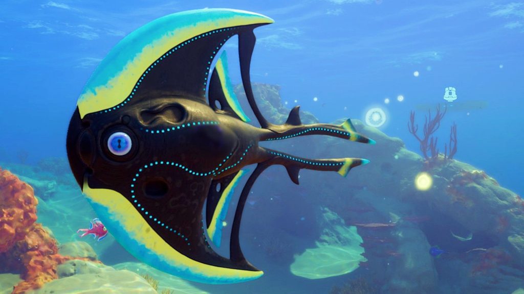 A large fish swims around in Subnautica 2