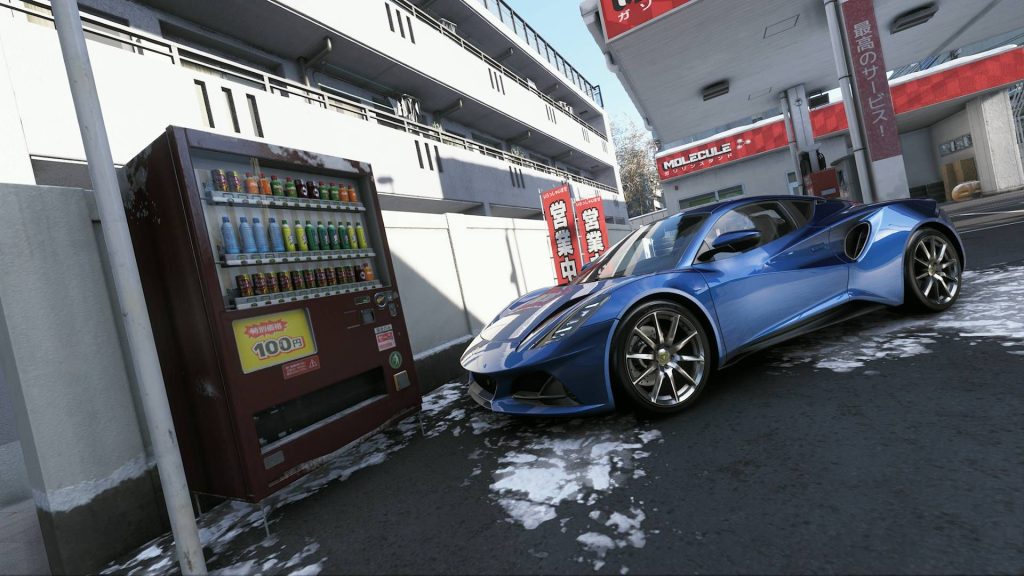 How to smash vending machines in Forza Horizon 6 Forza Horizon 6 vending machines in gas station with Lotus Emira in front