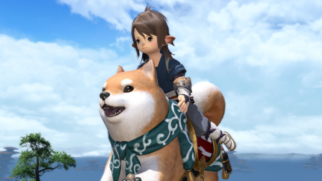 Final Fantasy 14 rewards Japanese players for paying their taxes: make a donation and get a pile of MMO cosmetics Lalalfel riding a shiba inu in Final Fantasy 14