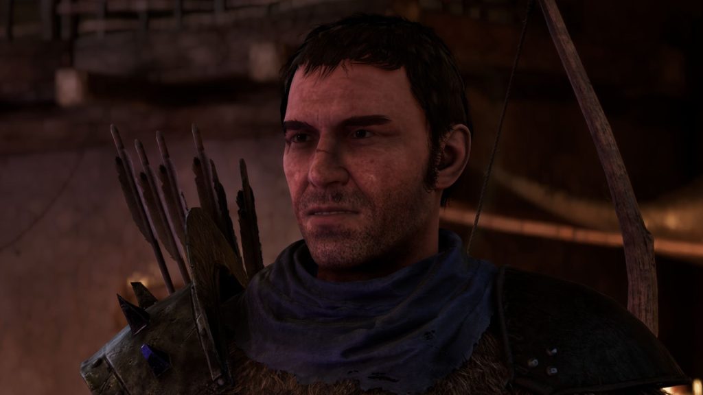 Gothic 1 Remake review-in-progress: "A beautiful remake of a true original, but too much jank made the cut too" A close-up crop of Butch telling the player to get out of his face in in Gothic 1 Remake