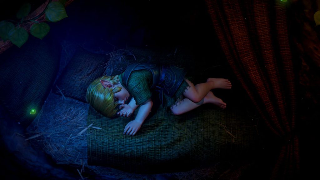 Ocarina of Time remake Link sleeping